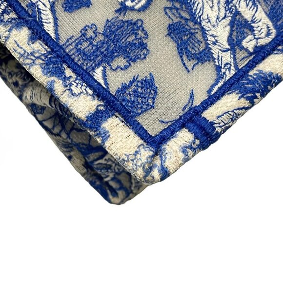 Auth DIOR/ChristianDior Book tote small bag Blue White Jacquard Tote Bag - Picture 8 of 16